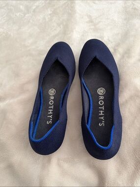 Rothy's Navy and Royal Blue Women's Knit Slip-On Flats